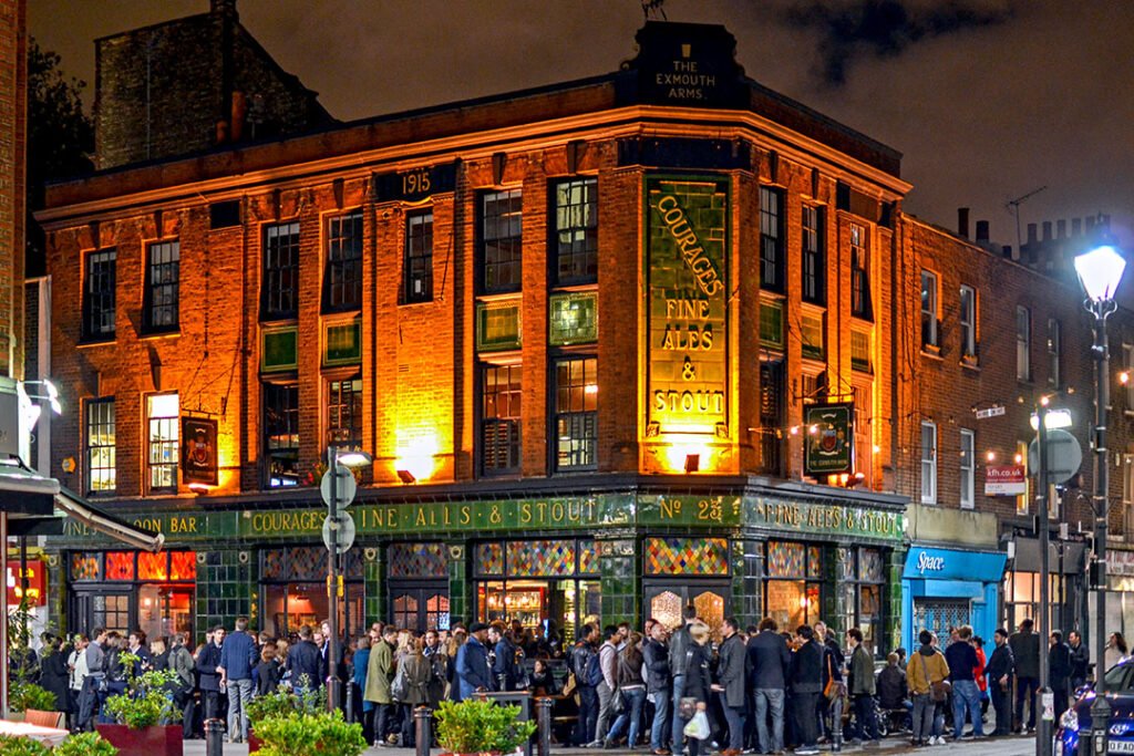 Exmouth, Clerkenwell: Full pub exterior at night