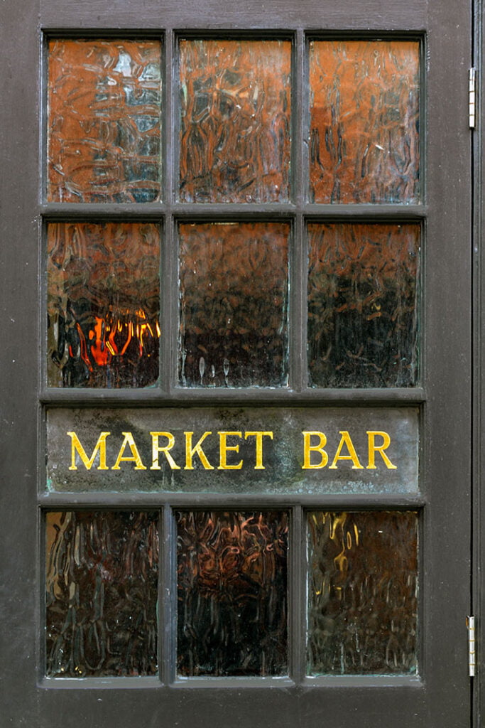 Exmouth, Clerkenwell: 'Market Bar' window
