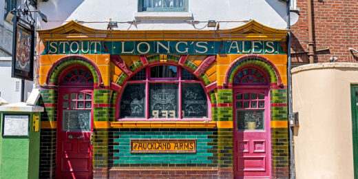 Auckland, Southsea: Tiled exterior with 'Long's Ales' sign