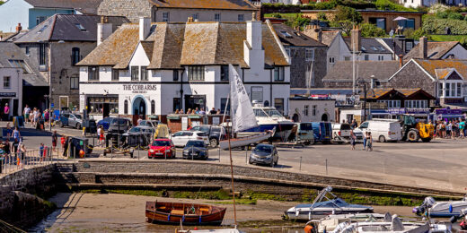 Cobb Arms, Lyme Regis: Pub with harbour in foreground