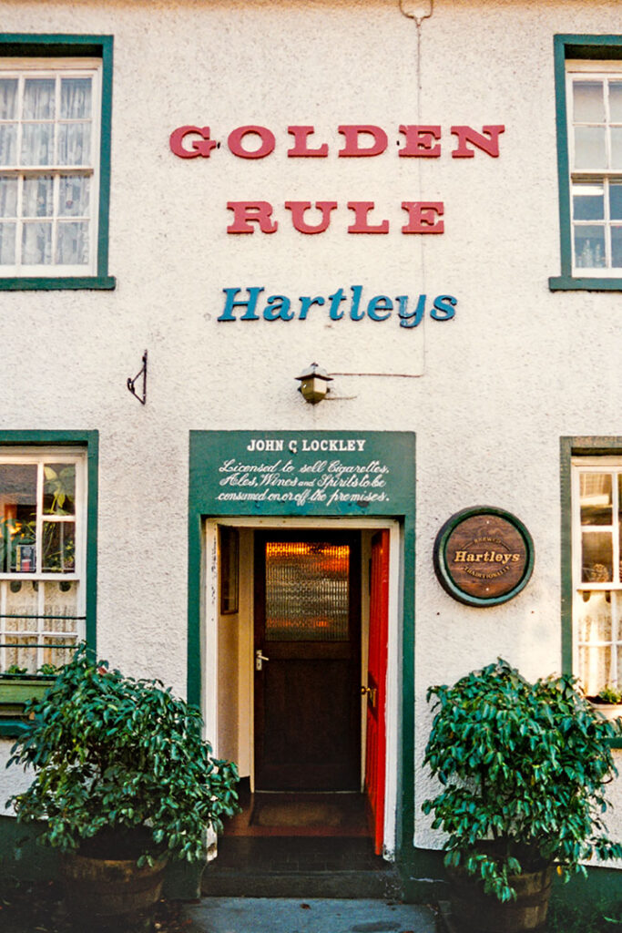 Golden Rule, Ambleside: 1994 photo with Hartleys sign