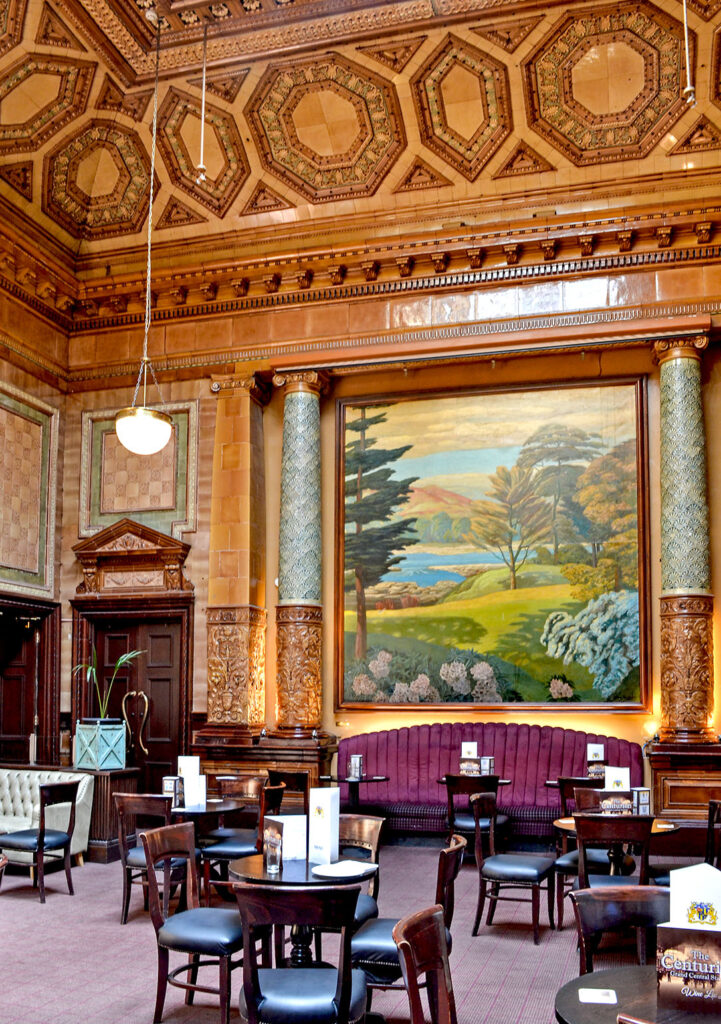 Centurion, Newcastle: Interior showing wall painting and columns