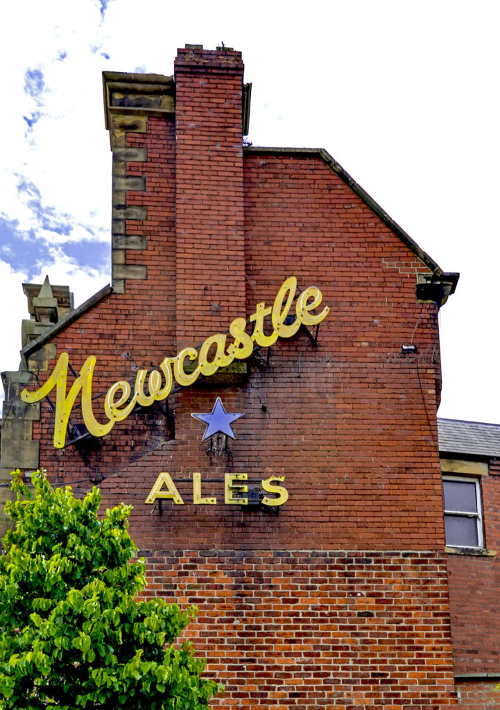 Dun Cow, Sunderland; Gable wall with 'Newcastle Ales' sign