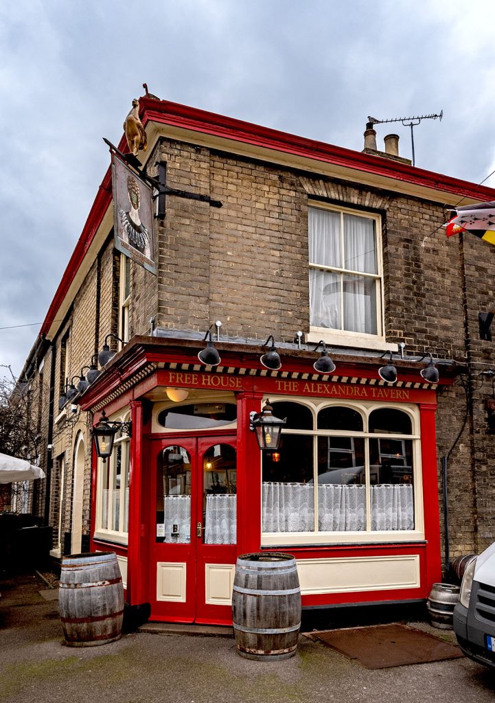 Alexandra, Norwich: Red and cream painted exterior of corner building